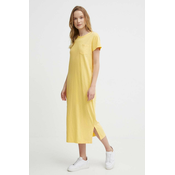 Pamucna haljina Polo Ralph Lauren boja: žuta, midi, ravna, 211935607