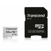 Transcend memorijska kartica microSDXC 128GB 300S, 95/45 MB/s, C10, UHS-I Speed Class 3 (U3), adapter