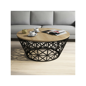 Hanah Home Sto za kafu Stil Metal Ferforje - Hrast