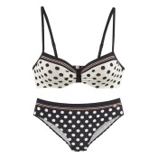 LASCANA Bikini temno rumena/črna/bela