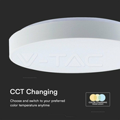 V-TAC LED plafonjera 60W 3CCT 6000lm IP20 z daljincem