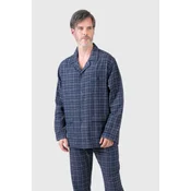 Moška flanelna pižama RAMON 4XL Temno modra