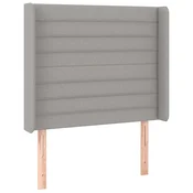 Vidaxl Vzglavje z ušesi svetlo sivo 83x16x118/128 cm blago