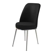Hanah Home set trpezarijskih stolica Dexa 2 kom, crna tkanina Babyface, hromirane metalne noge