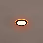 Trio Lighting LED vgradna svetilka Argus RGBW Remote O8cm črna - Dnevna soba/jedilnica - Sodobni - črna mat barva - Plastika