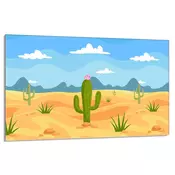 shumee Steklena zaščita za kuhalno ploščo 80x52 Cactus