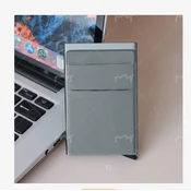 INF Elegantno držalo za kartice 2-v-1 iz aluminijeve zlitine in likre Grey, (22110505)