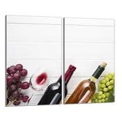 shumee Steklena zaščitna plošča za štedilnik 2x30x52 Vino