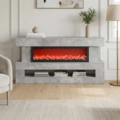 vidaXL Električni kamin Beton 150 x 21 x 77 cm Inženirski les