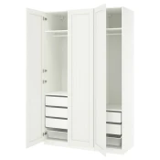PAX / GULLABERG Kombinacija garderobera, bela/bela, 150x60x236 cm