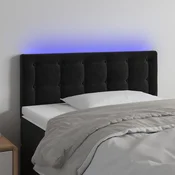 Vidaxl vidaXL Vzglavje postelje z LED diodo črno 100x5x78/88 cm žamet