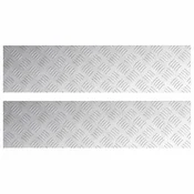 Vidaxl Stopnice Pravokotna 2 szt. srebrna 80 x 20 cm Aluminij