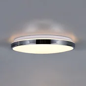 Trio Lighting LED-stropna svetilka Fena, kromirana, O 38 cm, kovina, IP44 - Kopalnica - Sodobni - krom, bela