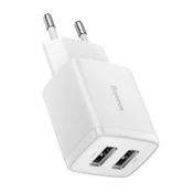 Baseus CCXJ010202 Kompaktni Punjač 2xUSB 10,5W bijela