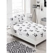 Aberto Design Set caršaf i 2 jastucenice Panda, 160x200+20 cm , Crno-bela