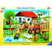 RAVENSBURGER 15 DELNA SESTAVLJANKA PUZZLE ŽIVLJENJE NA KMETIJI 06020