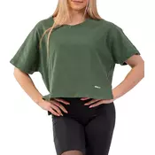 Ženska majica The Minimalist Crop Top Dark Green - NEBBIA