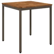 vidaXL Vrtnna jedilna miza Naravna in kava 70 x 68,5 x 75 cm