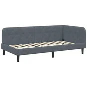 Vidaxl Kotna postelja Temno siva 100 x 200 cm Žamet
