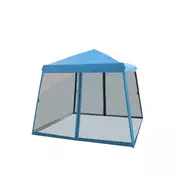 Northix Zunanji šotor z baldahinom, 3x3 m, moder, mrežaste stranice, UV zaščita