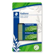 Staedtler radirka Eco+, olivno zelena, 2/1 na kartonskem blistru
