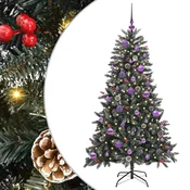 Vidaxl Umestno božično drevo Zelena 150 cm PVC, plastika in jeklo