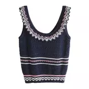 Next Top z naramnicami  marine / staro roza / off-bela