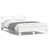 vidaXL Okvir za krevet s uzglavljem i LED svjetlima bijeli 120x190 cm