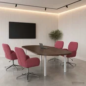 vidaXL vidaXL Vrteči pisarniški stoli 4 kos 54 x 58 x 90 cm Vinorodna rdeča, (5000302300)
