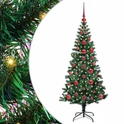 Vidaxl Umjetna preddekorirana božićna jelka med 150 LED Zelena 120 cm