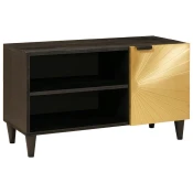 TV ormar Crna i zlatna 80 x 33 x 46 cm Konstruirano drvo