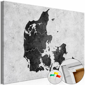 Slika na plutenoj podlozi - Stone Denmark [Cork Map] 120x80