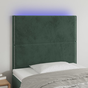 vidaXL vidaXL LED posteljno vzglavje temno zeleno 80x5x118/128 cm žamet, (20932772)