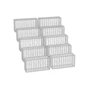 Songmics Gabionska košara 100x50x30 cm srebrna
