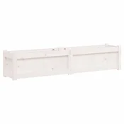 Vidaxl Vrtno cvetlično korito belo 150x31x31 cm trdna borovina