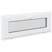 Vidaxl Okno za klet RISOR 110 x 40 cm PVC in steklo Bela