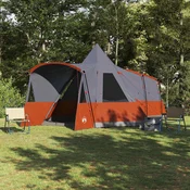 vidaXL vidaXL Teepee šotor s streho Siva in oranžna 720 x 465 x 295 cm, (5000091115)
