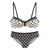 LASCANA Bikini temno rumena/črna/bela