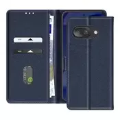 AVIZAR Denarnica ovitek za Google Pixel 9a serije Chesterfield z zrnatim vzorcem in funkcijo stojala, Modra noč, (5000189693)