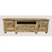 Casa Padrino luxury country style TV cabinet natural - Handmade solid wood living room sideboard with 2 doors and drawer - Luxury living room furniture in country style