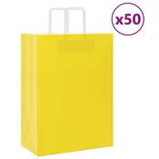 vidaXL vidaXL Papirnate vrečke 50 kosov z ročaji rumena 32x17x44 cm, (5000160836)