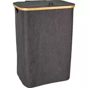 Ostatní Koš za perilo KO-170495170 z bambusovim robom 40 x 30 x 60 cm temno siva