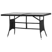 Vidaxl vidaXL Vrtna miza, črna, 140x80x74 cm, poli ratan