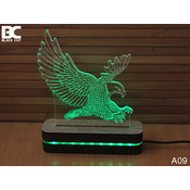 Black Cut 3D Lampa Orao, Zelena