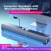 Saida Desktop soundbar sa mikrofonom V-196, 2.0, Crni