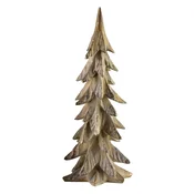 Mondex Božična figurica poliresin Santa Lila Božično drevo 16.5x15.5x44 rjava z zlatimi detajli 1 kos, (5000348756)