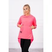 Long-back hoodie pink neon