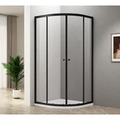 ARLETA BLACK četrtina tuš kabine 800x800 mm, prozorno steklo - 80x80 cm - Aqualine - 24 - Kvadrantne tuš kabine - 800 - 1850 - 800 - 5 - 14