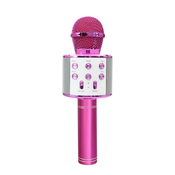 FOREVER Mikrofon Maxlife MX-300 z bluetooth zvočnikom, za karaoke, roza