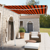 vidaXL Prostostoječa ročno zložljiva tenda 300x250 cm oranžna/rjava